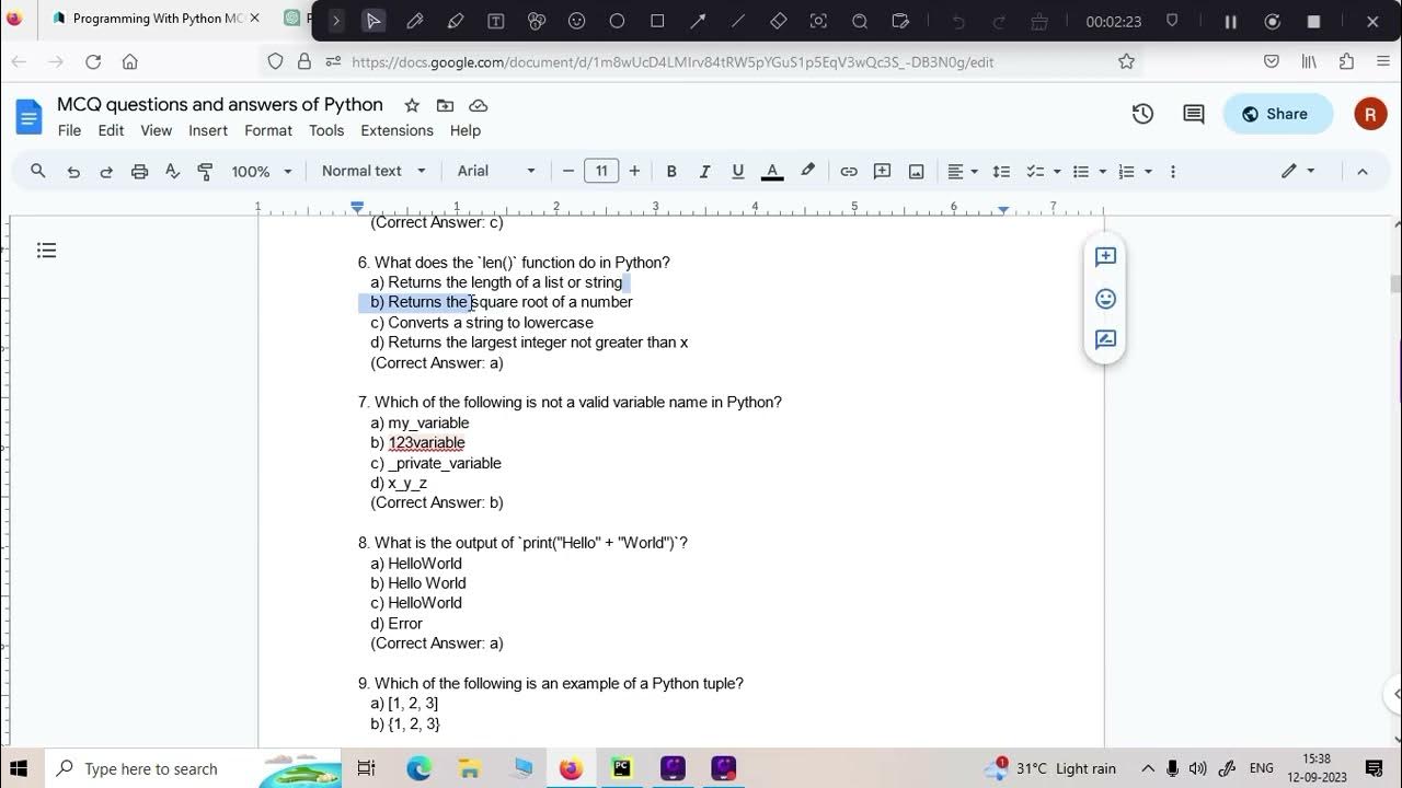 1 to 10 python mcq questions with explanation youtube