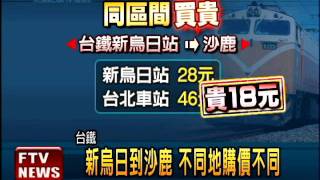 台鐵同區間票價不同 價差18元－民視新聞