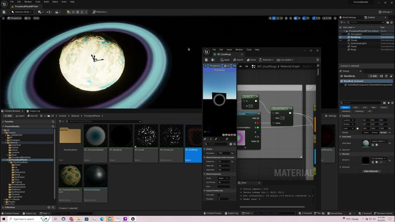 Ue5 procedural planet materials tutorial part 3 planetary dust