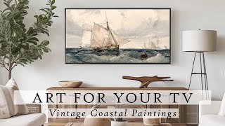 Vintage Coastal Paintings Art For Your TV | Nautical TV Art | Vintage Summer TV Art | 2.5 Hrs