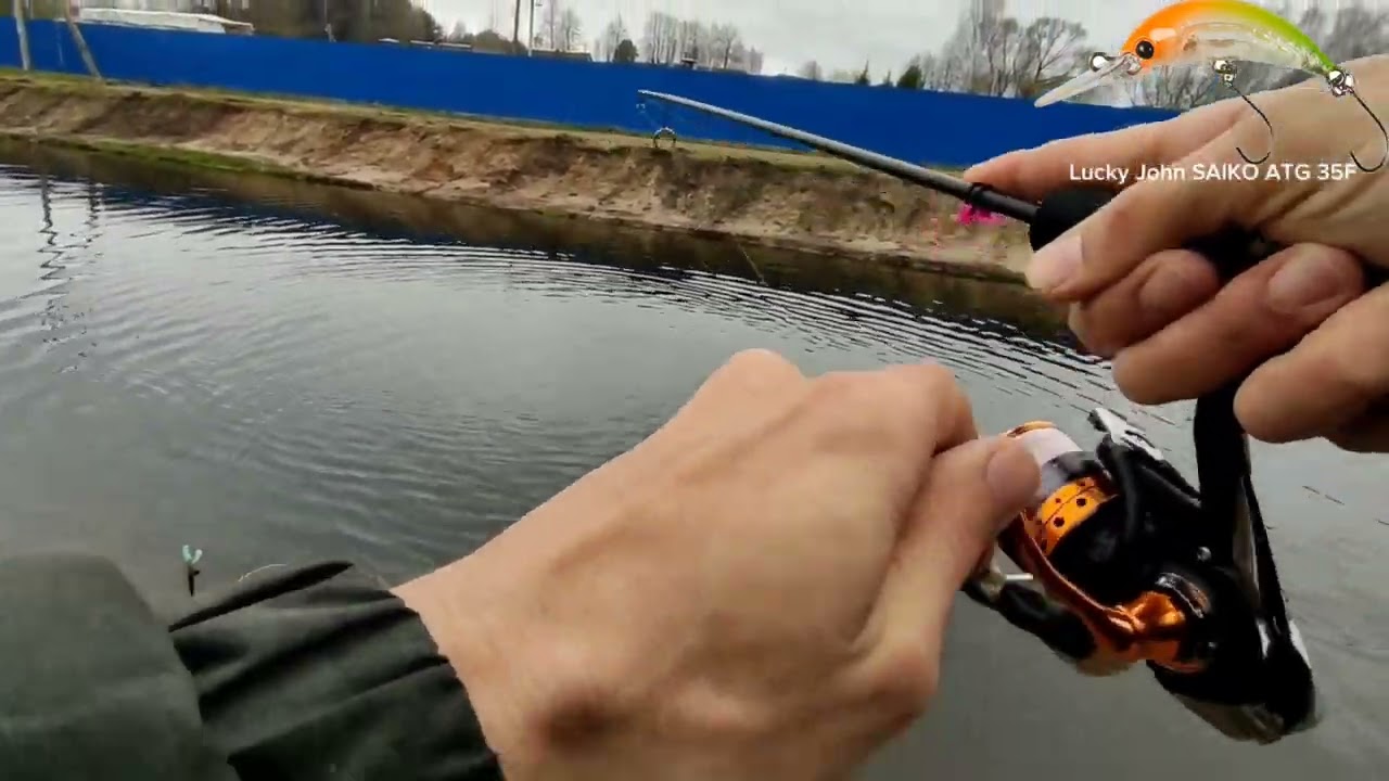 Летающая форель на воблер...Lucky John Saiko 35f