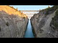        flying through the isthmuscanal of corinth in greece