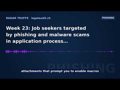 Week 23: Job seekers targeted by phishing and malware scams in application process