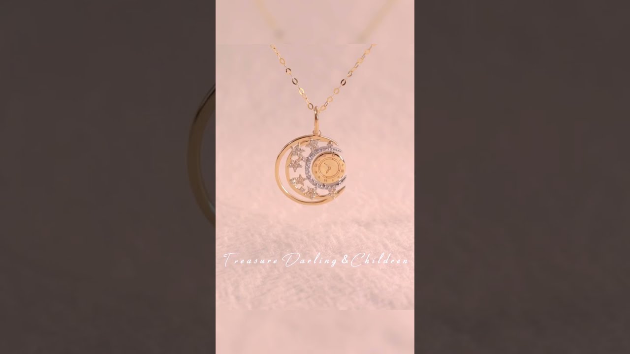 18K Gold Custom Moon Necklace