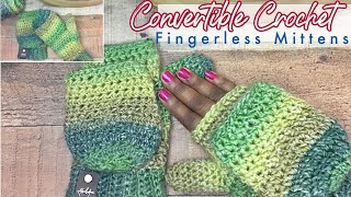 CROCHET MITTENS| FINGERLESS GLOVES| CONVERTIBLE MITTENS