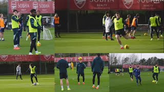 Arsenal Training Today  Saka Odegaard Calafiori Timber Storms Training Today Ready For Man City 
