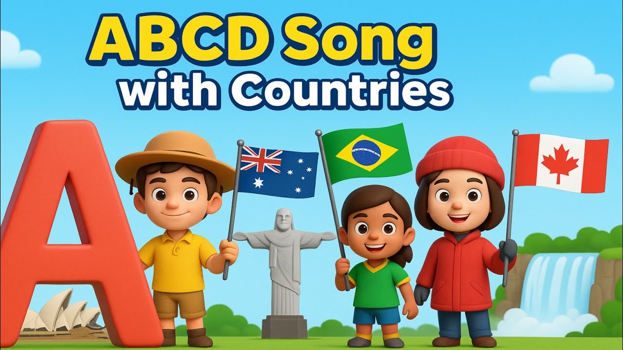 ABCD Song with Countries | Learn Flags, Landmarks & Alphabet A to Z for Kids | Toonzy Wheels kids 