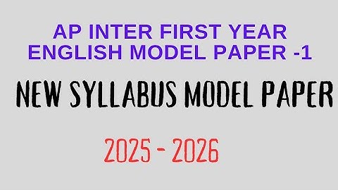 AP inter first year general English model paper -1, New syllabus 2025-26 model  | Explain in Telugu 