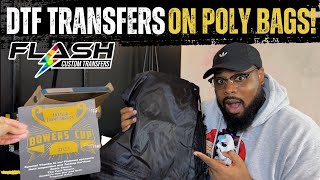 HOW TO PRESS 38 POLY DRAWSTRING BAGS IN 10MIN | USE OUR DTF TRANSFERS ON YOUR NEXT PROMO PROJECT