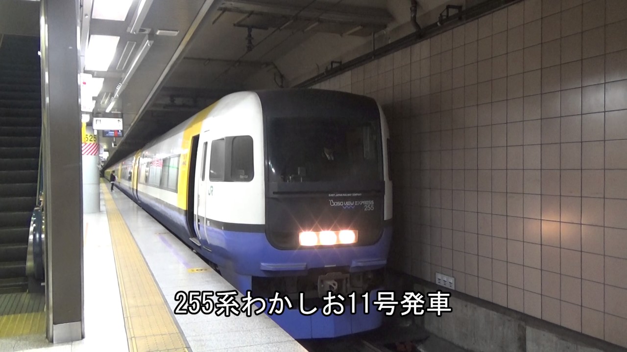 255系わかしお11号東京駅発車＆Verde Rayoフルコーラス