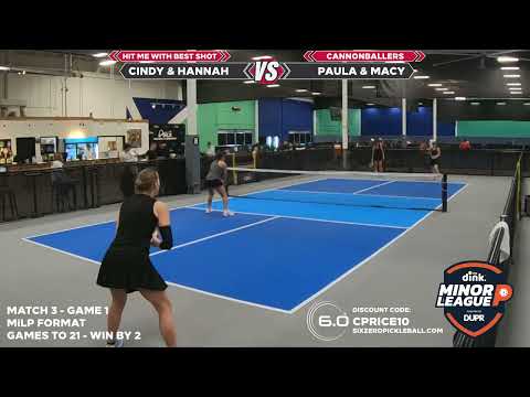 MiLP Minor League Pickleball DUPR 16 - Match 3 - Metro East Cannonballers vs Hit Me With UR BestShot