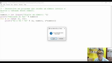 Programa em Python que calcula a tabuada de um número