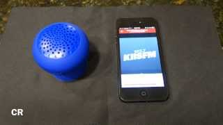 BT Rechg Mini Spkr Rubber Slvr Bop Bluetooth Speaker by Brookstone: Testing Device