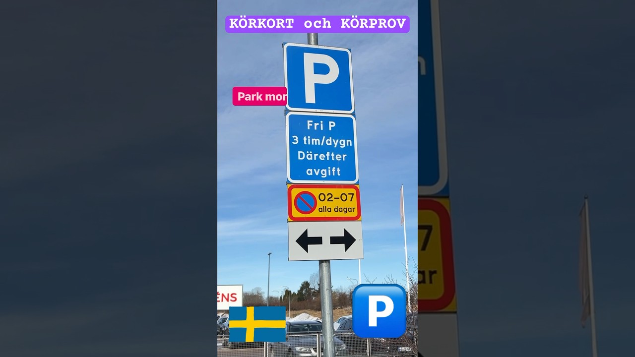 🅿️ Free Parking 🅿️  | Sweden driving rules |  sweden driving test | Körkort | körprov 