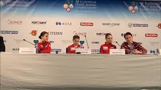 Alexandra Trusova / European Championships 2020 press conference after SP