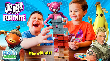 Dean plays Jenga: Fortnite Edition versus Tony and Mommy!!