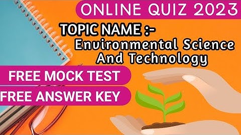 National Level Online Quiz On Environmental Science and Technology | Static GK mock test  | SSC MTS
