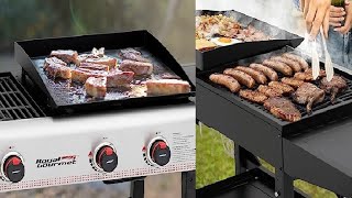 Royal Gourmet GAS 4-Burner Portable Flat Top Grill and Griddle Combo with Folding Legs, 48,000 BTU, for Outdoor Cooking, GD403