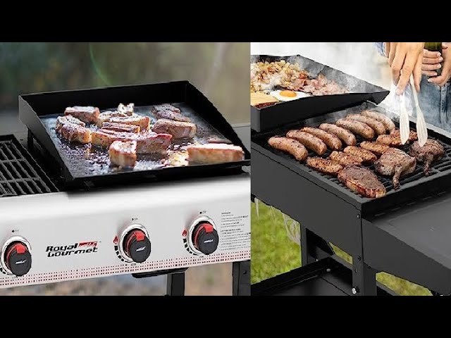 Royal Gourmet GD4002T Tailgater Tabletop Gas Grill Griddle, 4-Burner  Portable Propane Grill Griddle Combo, for Backyard or Outdoor BBQ Cooking,  40,000