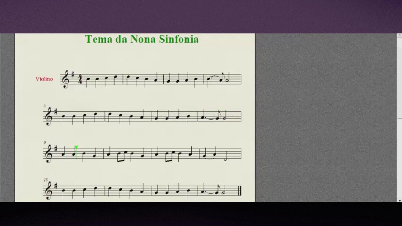 Nona Sinfonia Violino l Partitura l YouTube