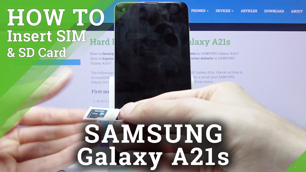 How to Insert Nano Sim Card in Samsung Galaxy A21s Insert Micro SD
