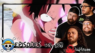 LUFFY VS ROB LUCCI! | BAND REACTS: ONE PIECE EP 308-309 | FIRST TIME WATCHING ONE PIECE