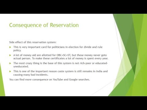 Caste System Based Reservation in India - YouTube