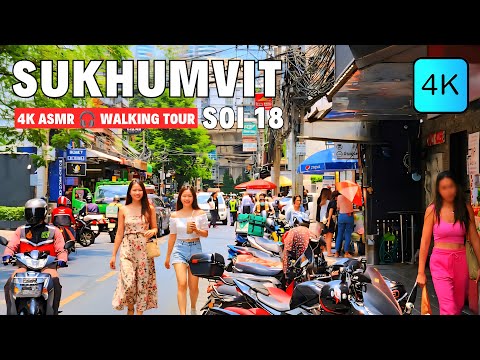 Bangkok, تايلاند | محطة Asok BTS | جولة مشي 4K