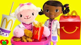 doc mcstuffins lambie eats mcdonalds happy meal