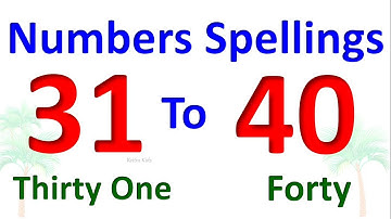 31 to 40 Numbers Spellings for Kids | Number Names 31 to 40 | Count Number with Spelling 31-40