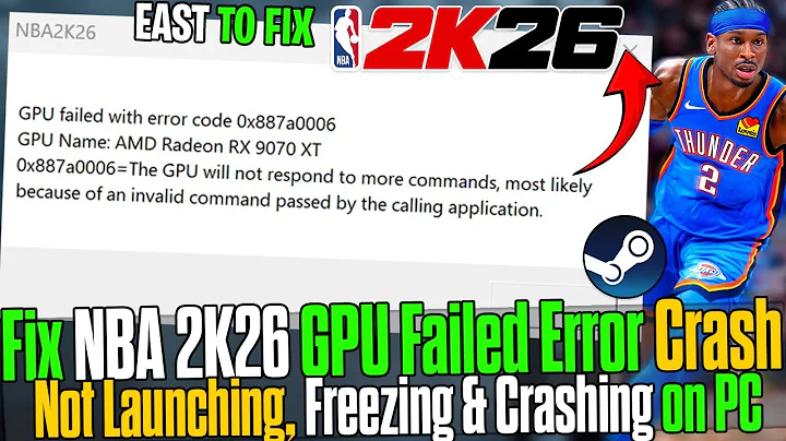 🏀 Fix NBA 2K26 GPU Failed Error | Crashing, Freezing & Not Launching on PC (2025 Guide) ✅