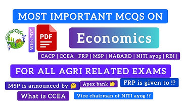 CACP | CCEA | FRP | MSP | NABARD | NITI ayog | RBI | Economics|Agricultural economics mcqs|MBA ABM👍🏻