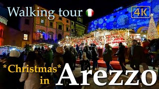 Christmas market in Arezzo 2023 (Tuscany)🎄, Italy【Walking Tour】4K