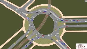 PTV Vissim  A  Roundabout with Tram Priority