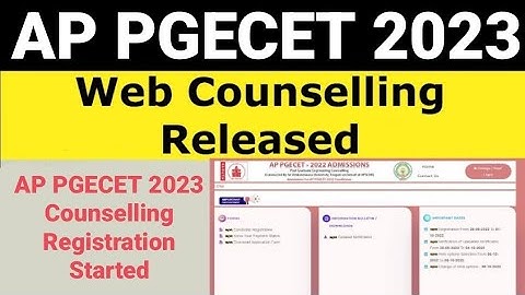 AP PGECET 2023 Web Counselling Registration Started | AP PGECET 2023 Counselling Updates | AP PGECET