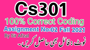 Cs301 assignment 2 solution 2021,cs301 assignment 2  soluation fall 2021,cs301 assignment 2 solution