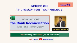Automation of Bank Reconciliation using Excel and Power Query - Thursday for Technology # 18