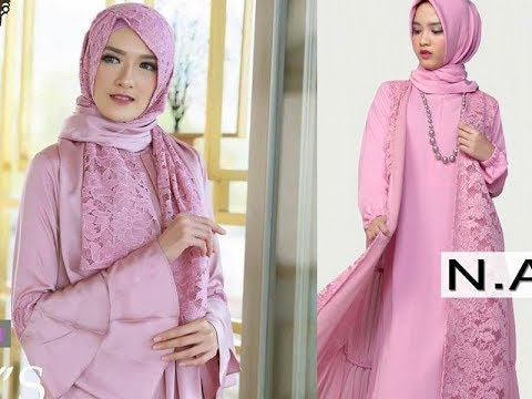 2 Model  Gamis  Brokat  Kombinasi  Terbaru  2021 YouTube