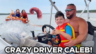 CALEB DRIVES A BOAT on OUR CRAZY CAMPING TRIP! Did We SPOT the OKLAHOMA OCTOPUS in the LAKE?!