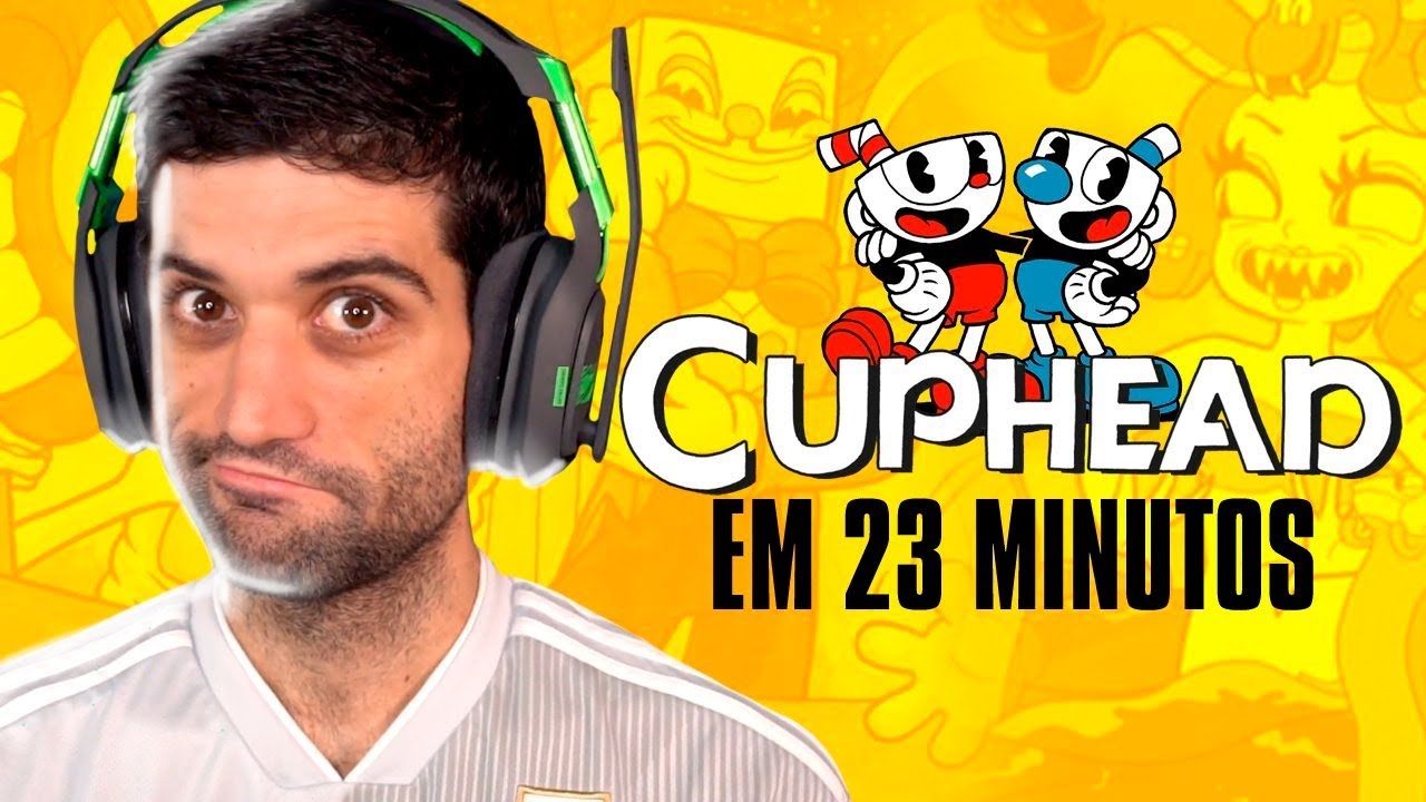 Speedrunner joga Cuphead enquanto sobe e desce uma montanha