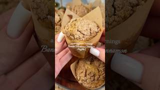 Banana Blueberry Cinnamon muffins 🍁 #autumnbaking #muffins #fallrecipes #fall #baking #aesthetic