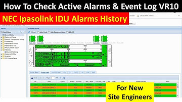 How to check Active Alarms and Event Log history At NEC Ipasolink IDU