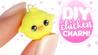 DIY GLITTER Chicken Charm 🐤-Polymer Clay tutorial | KAWAII FRIDAY