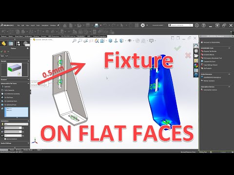Solidworks Exercise #156 define fixtures as "on flat faces" in simulation