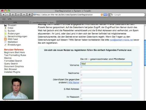 Foswiki-Tutorial - Wie man einen neuen User anlegt