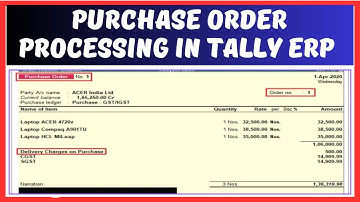 Purchase Order Processing in Tally ERP in Hindi | Purchase Order In Tally Erp 9 | Tally ERP