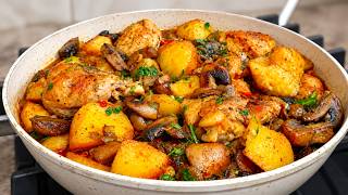 УЖИН ЗА 15 МИНУТ! ТАКОЙ ВКУСНОЙ КУРИЦЫ с ГРИБАМИ и КАРТОШКОЙ ВЫ ЕЩЕ НЕ ЕЛИ! ПРОСТОЙ РЕЦЕПТ!