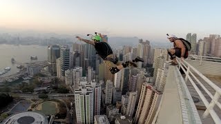 BASE JUMPING OFF A 500FT BUILDING IN HONG KONG