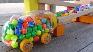 Marble Run Race ASMR 〇 HABA Slope, Dump Truck & Garbage Truck Short Time Relax Healing #12