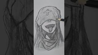 Creepy Anime Boy Drawing 😈 #shorts #art #animeart